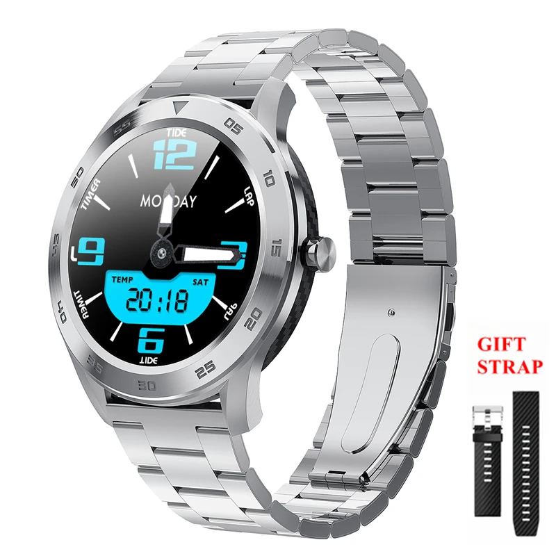 silver steel LYKRY DT98 Bluetooth Вызов Смарт часы полный экран сенсорный IP68 Водонепроницаемый PPG сердечного ритма кровяного давления монитор для xiaomi huawei - Цвет: silver steel