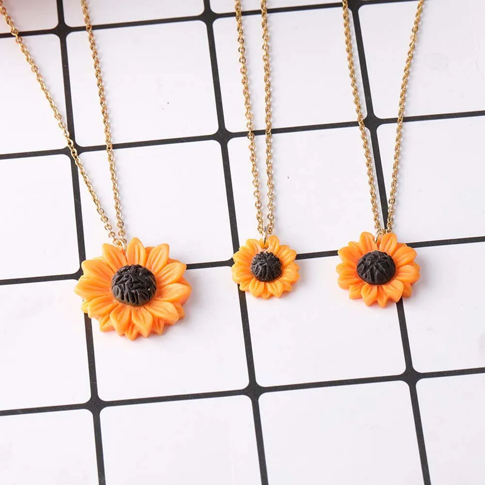 Новое ожерелье в виде подсолнуха маленькое искусственное золотого цвета из