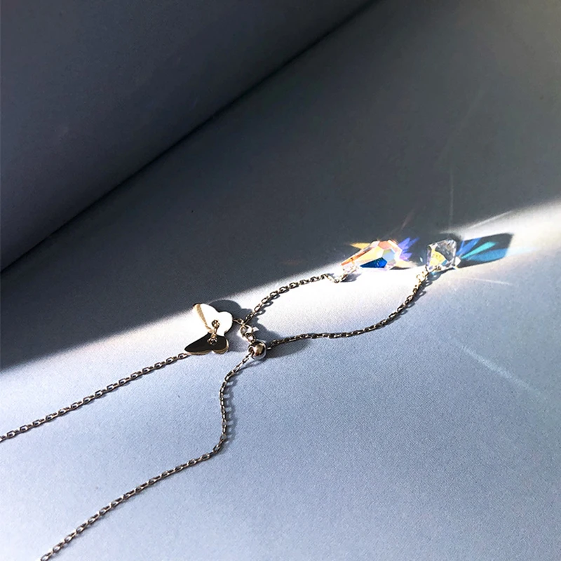 Женское колье с подвеской бабочкой из серебра 925 пробы|Ожерелья| |