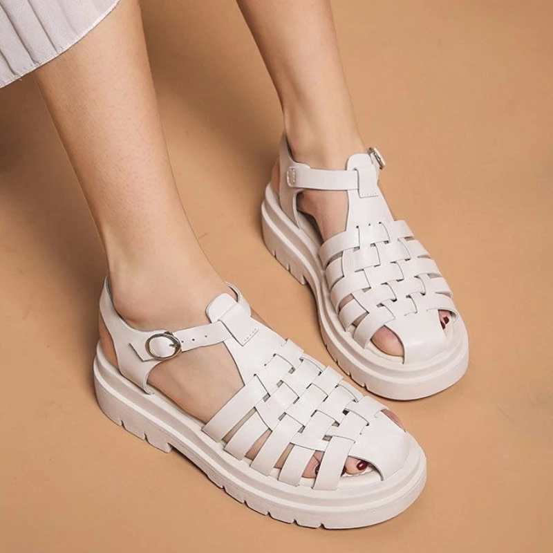

Gladiator Platform Women's Sandals 2021 Summer Fashion Women Chunky Beach Sandal Pu Comfortable Sandalias Mujer