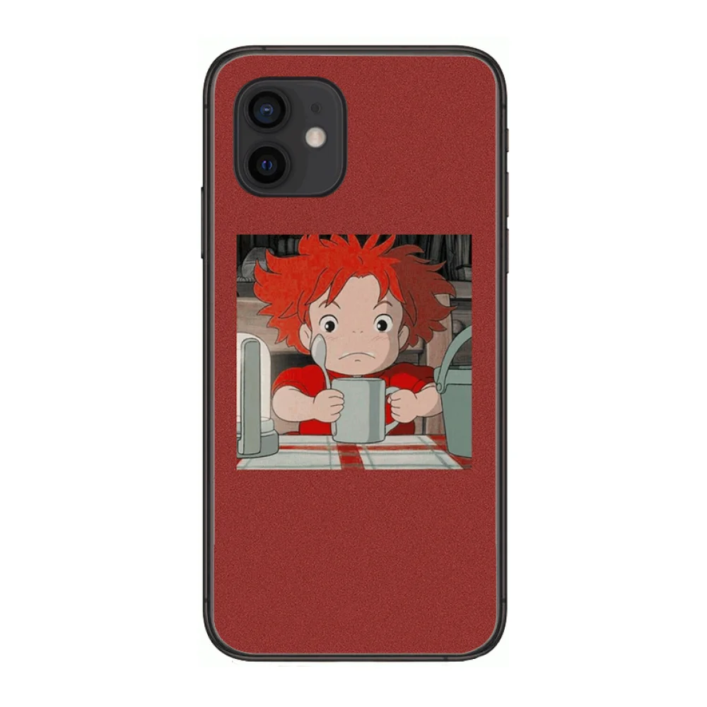 

Miyazaki Goldfish Style Phone Case cover For iphone 12 pro max 11 8 7 6 s XR PLUS X XS SE 2020 mini black cell shell