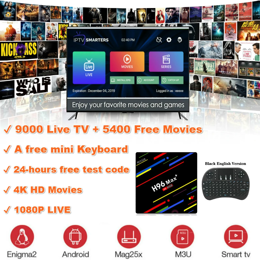 H96 Max Plus Android tv BOX 9 0 Rockchip RK3328 Четырехъядерный 4 ГБ ОЗУ 64 ПЗУ Bluetooth 4K 2 4G/5G Wi Fi Смарт ТВ