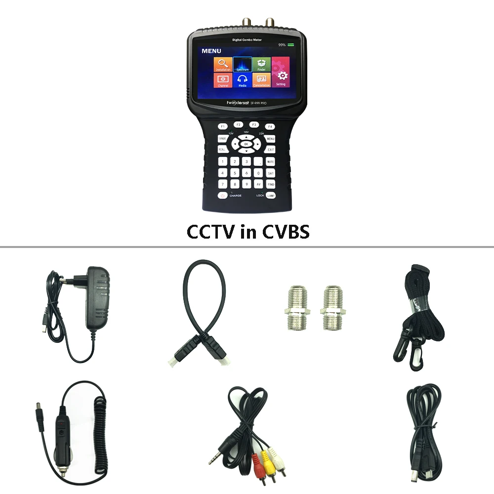 CCTV in CVBS Twinkler SF-999 ProHD спутниковый искатель комбо DVB-T2 DVBS2 DVB-C 4," экран Поддержка анализатор спектра CCTV камера в AHD TVI CVI - Цвет: CCTV in CVBS
