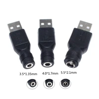 dc female jack to usb 2 0 male plug jack 5v power plugs connector adapter laptop 3 51 35mm4 01 7mm5 52 1mm black color