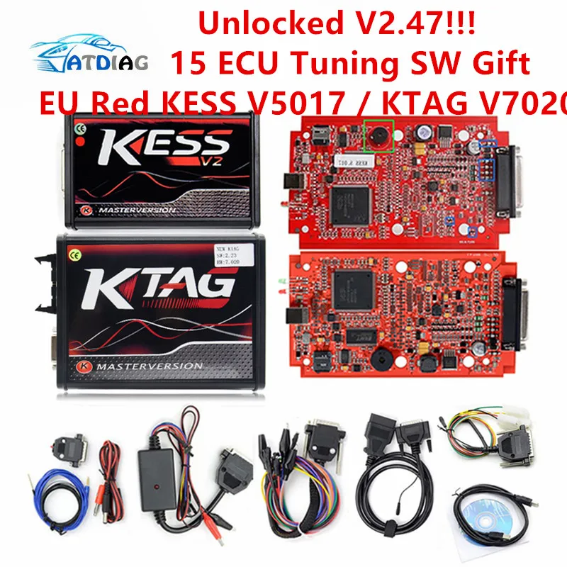 KESS V2 V2.47 V5.017 EU красный ECM титановый Winols KTAG V2.25 V7.020 4 светодиодный онлайн мастер-версия ECU OBD автомобиль/Грузовик программист