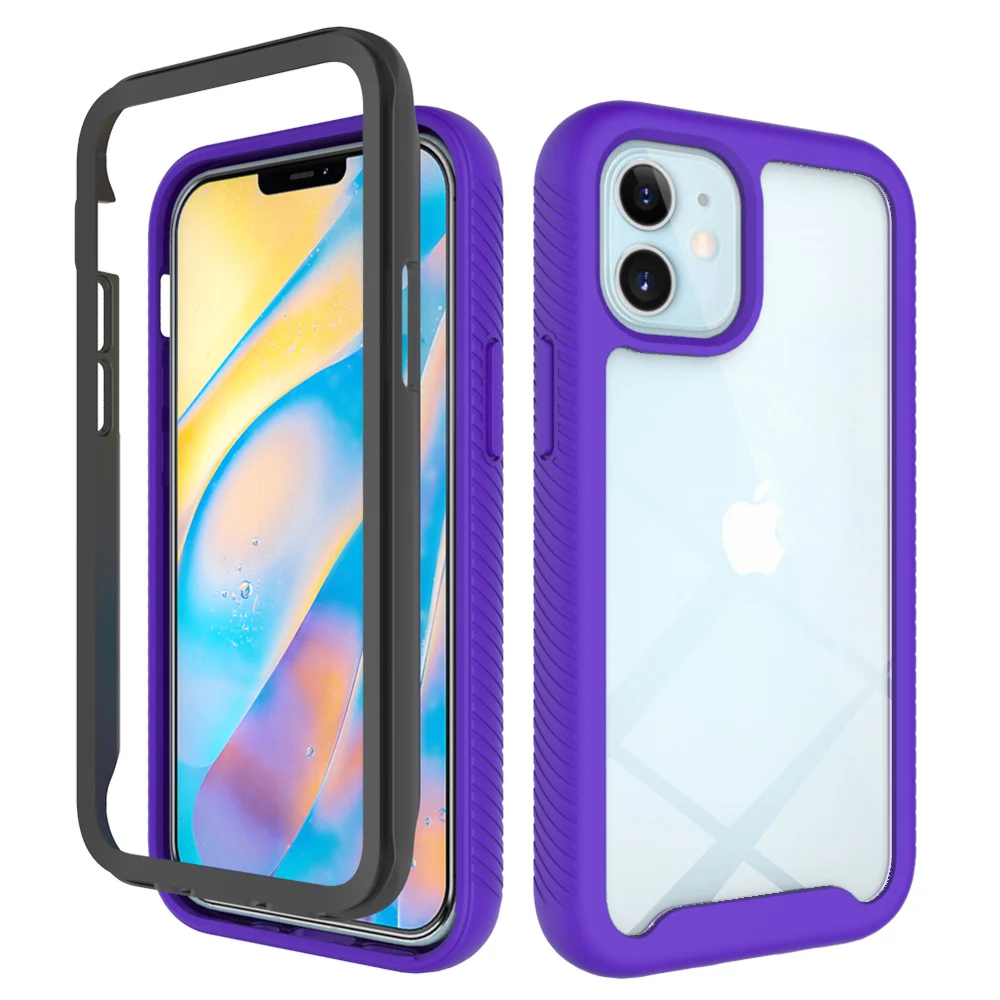 

Heavy Phone Case For Motorola One Action Marco Zoom Vision PRO E E6S 2020 P40 Bumper 2 IN 1 Silicon Transparent Shockproof Cover