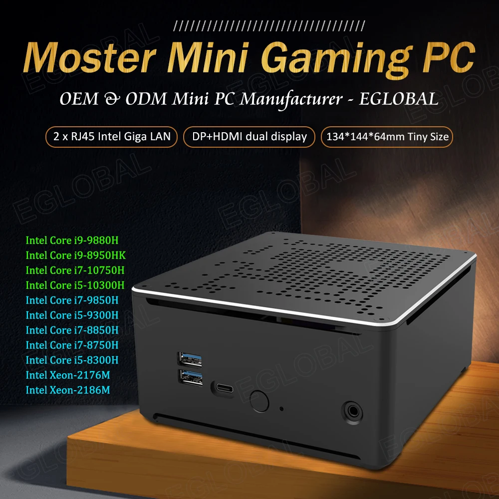 Мини ПК Eglobal Windows 10 S210H XEON E 2176M Intel Core i9 8950HK 9880H игровой компьютер настольный DDR4 DP1.2 +