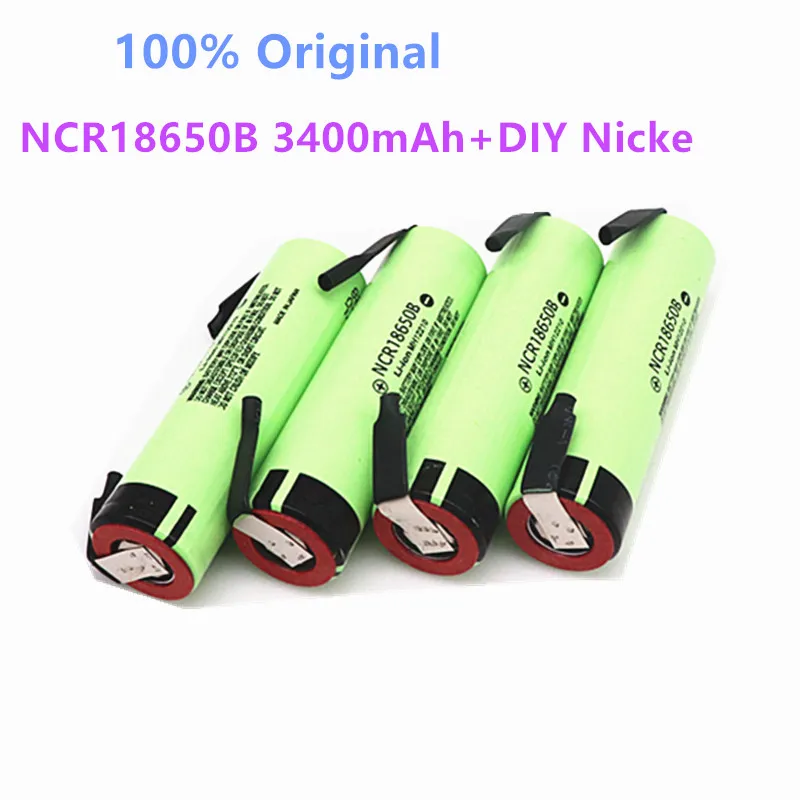 4 шт./лот 100% Оригинальный NCR18650B 3400 мАч аккумулятор 3 7 в литий ионный 18650 батарея + DIY