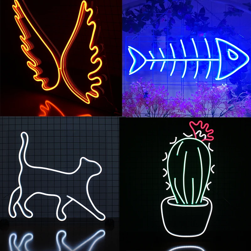 Custom Neon Sign Lights Anime Personalized Led 3D Acrylic Wall Hanging Home Room Party Decor Flex Light Up Signs Shop Bar Sign