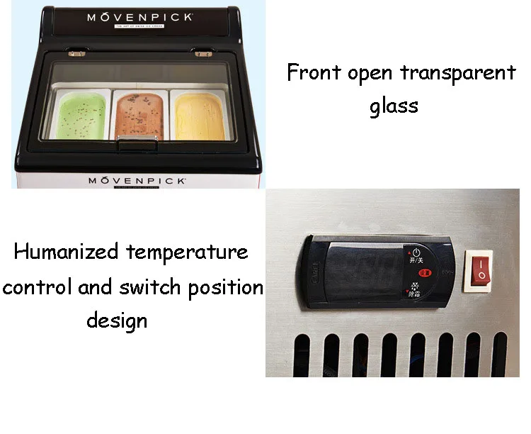Commercial Ice Cream Freezer Desktop RefrigeratorFrozen Dessert Display Refrigerator Counter Cabinet | Бытовая техника