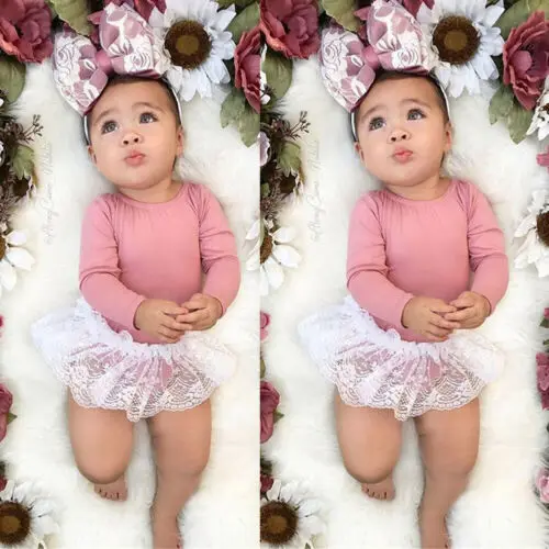 Pudcoco/комбинезон для новорожденных девочек Розовый хлопковый топ с длинными