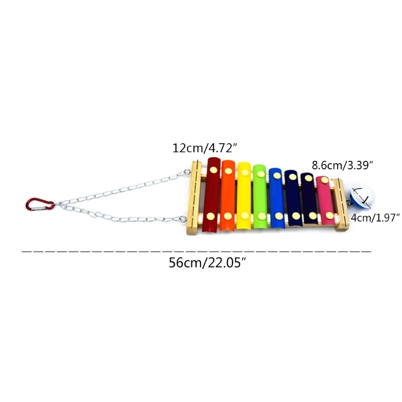 

Suspensible Hen Wood Xylophone Sound Toys with Bell Metal Key Parrot Pecking Toy