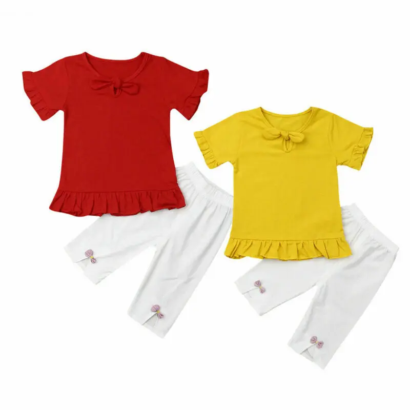 Комплект летней детской одежды из 2 предметов для маленьких девочек Повседневная