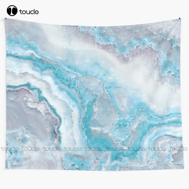 Роскошный синий Агатовые мраморные драгоценные камни гобелен женский одеяло