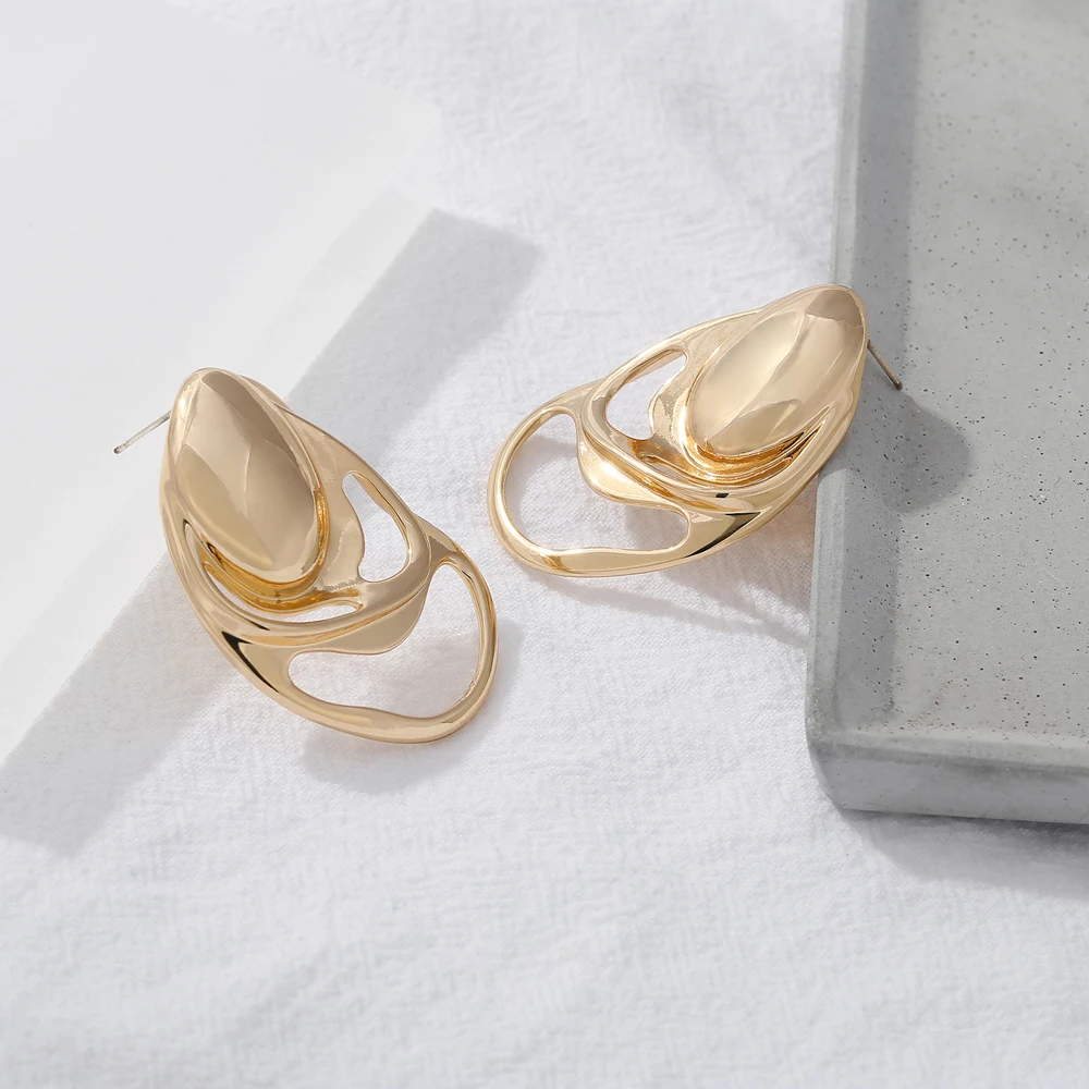 Женские сережки-гвоздики Yhpup сережки из металлического сплава с геометрическим