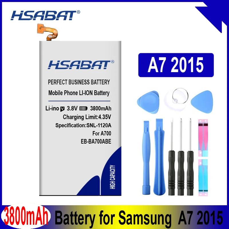 HSABAT EB-BA700ABE 3800 мА/ч, Батарея для samsung Galaxy A7 A700 A700FD A700S A700L A700F A700H A700K A700X A700YD A7000 A7009
