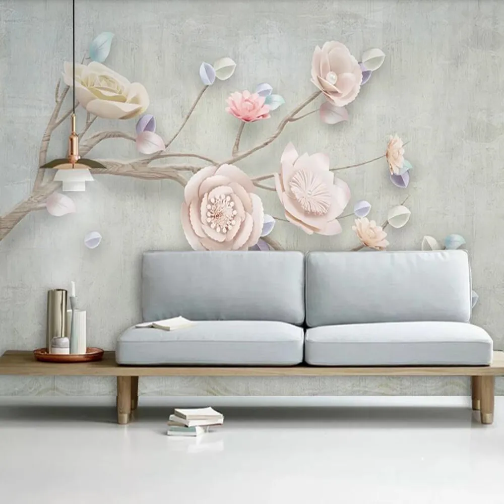 

milofi custom large mural wallpaper 3D modern pink small fresh flower background wallpaper mural