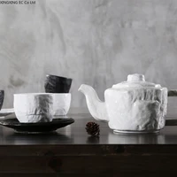 marble teapot restaurant personality white ceramic tea set tea tray supporting coffee set tea cup living room decoration