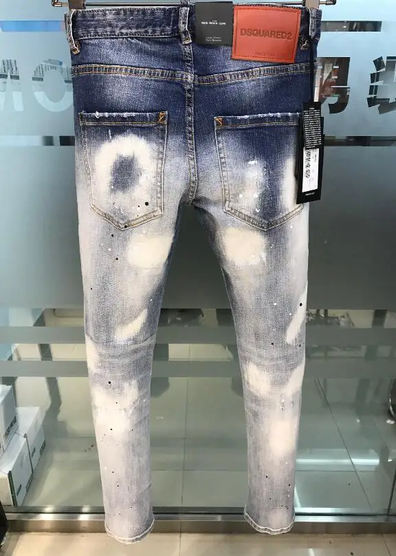 2021 New Dsquared2 Cool Guy-pantalones vaqueros con agujeros para hombre, bordados, 9612