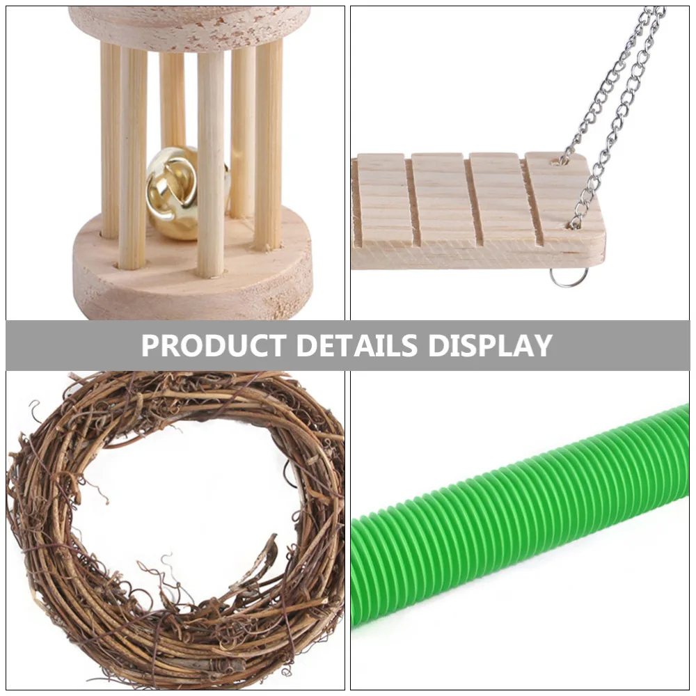 

15PCS Pet Hamster Wooden Set Creative Hamster Pet Teeth Care Chew