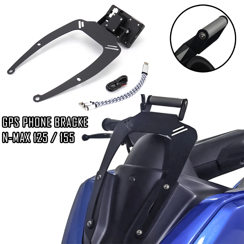 Кронштейн для навигации мотоцикла Yamaha N-MAX NMAX 125 155 2015-2020 Алюминиевая Подставка