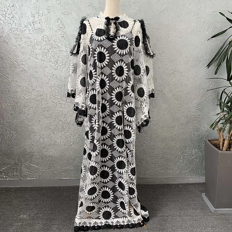 Кружевные африканские платья для женщин халат Boubou женское Африканское платье