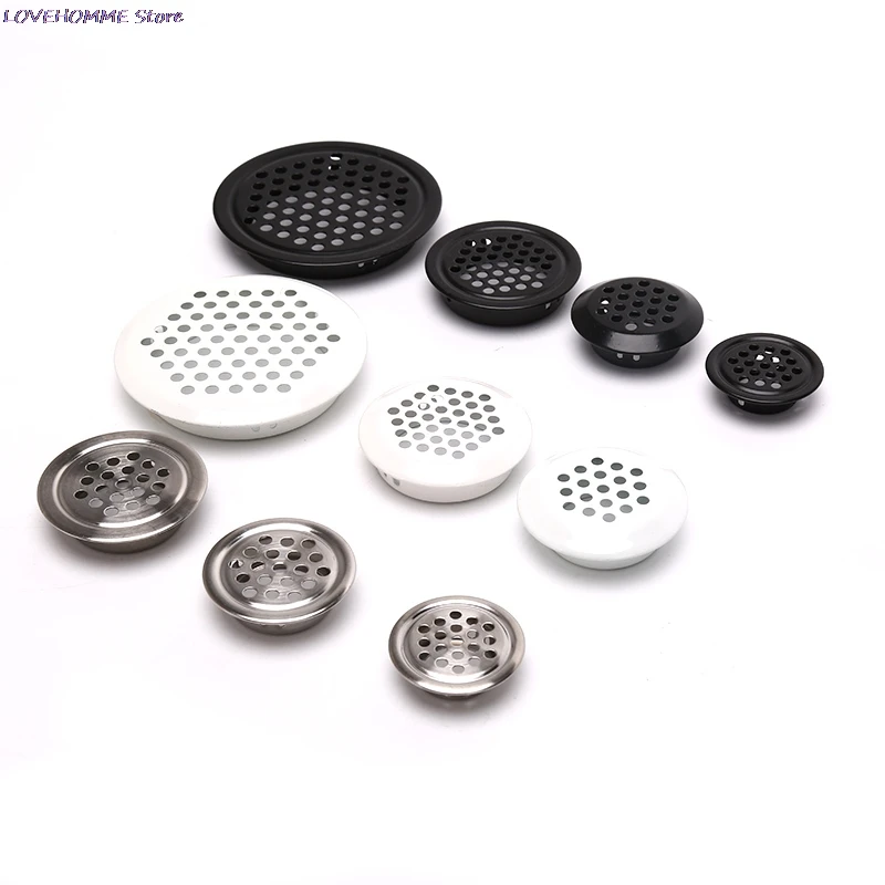 

10Pcs/Lot Round cabinet Air duct Vent Dia.19mm-53mm Steel Louver Mesh Hole plug