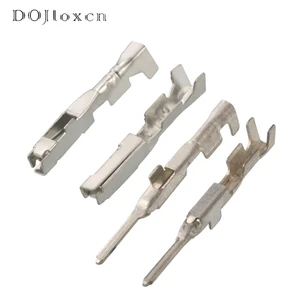 20/50/100/200 Pcs1.2MM Copper Nickel-Plated Tin Crimping Terminal Non-Insulated Automotive Electrical Connector Male Female Pins