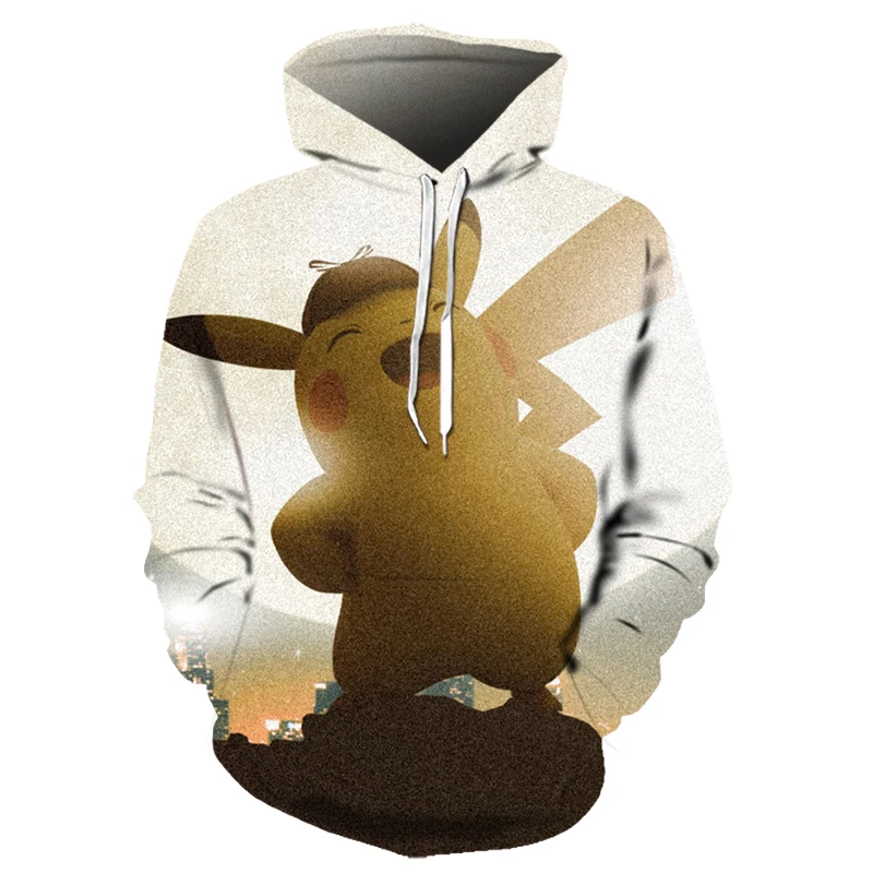 Новинка 2019 года толстовка с капюшоном рисунком покемона детектива Пикачу 3D