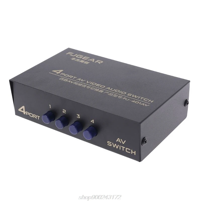 

4 Port AV Video RCA 4 Input 1 Output Switcher Switch Selector Splitter Box A01 21 Dropship
