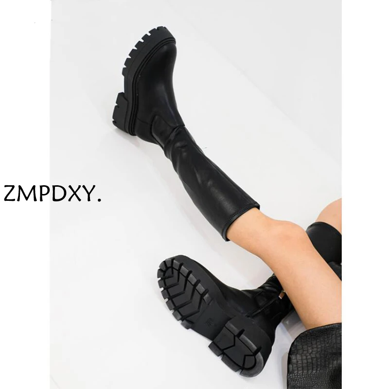 

Женские ботинки на толстой подошве, с круглым носком, на платформе