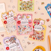 50pcsset cartoon cute stickers creative and paper hand account sticker package childrens hand account decoration diy material