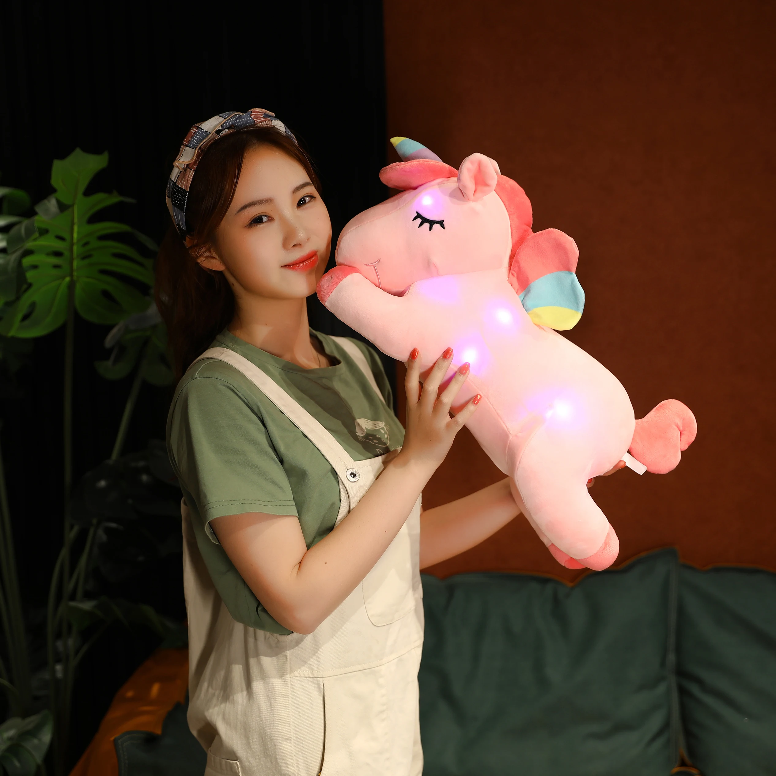 

New 50cm Giant Colorful Glowing Unicorn Luminous Plush Toys Kawaii Light Up Led Unicorn Stuffed Toys Doll Kids Christmas Gift