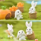 Мультяшный кролик, мини-украшения, Пасхальная фигурка, кролик, миниатюрный пейзаж, модель животного, бонсай, украшение для сада и дома