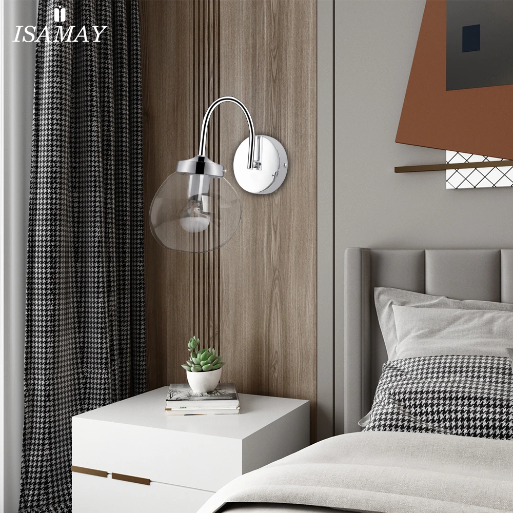 Стеклянная настенная лампа современный простой светильник в скандинавском