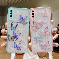 qianliyao luxury butterfly phone case for samsung galaxy a50 a31 a51 a71 a32 a52 s22 s21 s20 fe plus ultra soft clear back cover