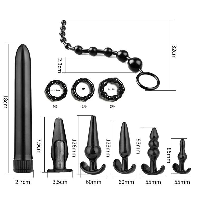 

10 Pcs/set Butt Plug Trainer Kit Silicone Anal Plugs Training With Flared Base Prostate Sex Toys For Beginners Advanced Users