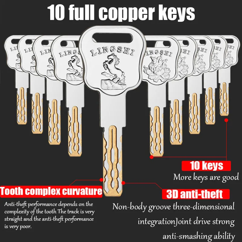 Замок дверной с сердечником и защитой от кражи цилиндрический замок для гостиной