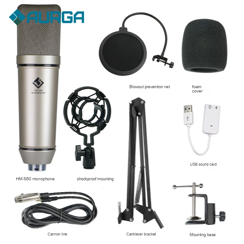 

U87 Capsules Studio Sound Recording Condenser Microphone with Microphone Shock Mount Cardioid Condenser Studio XLR Microphone