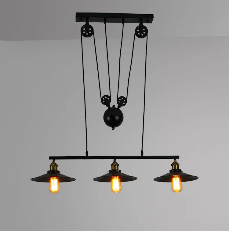LukLoy Лофт Hanglamp Ретро кованого железа винтажные люстры Промышленный регулируемый шкив Лофт подвесные лампы подвесной светильник