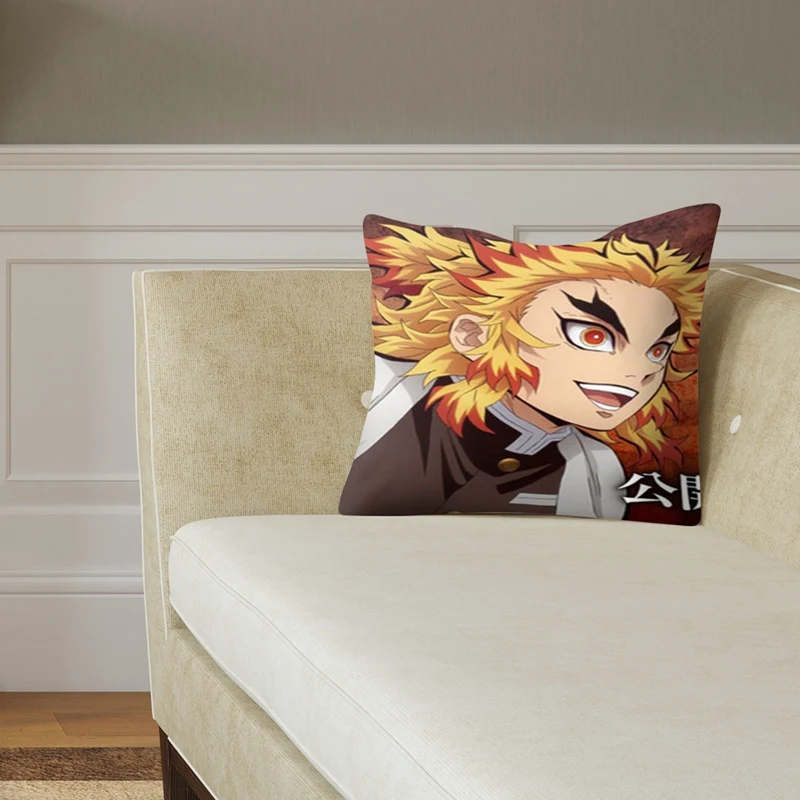 

For Anime Demon Slayer Pillowcase Tanjirou Nezuko Zenitsu Inosuke Cartoon Anime Demon Slayer Pillow Cover Cushion Case