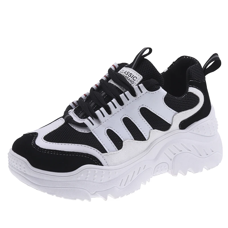 Женские кроссовки на плоской подошве Fujin модные удобные из дышащей сетки