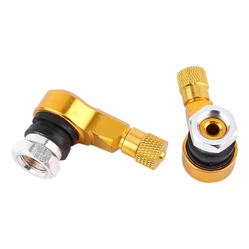 2pcs 11.3mm Universal Motorcycle Aluminum Wheels Tire Valve Stems Caps 90 degree tubeless snap-in valves for inflation checking |