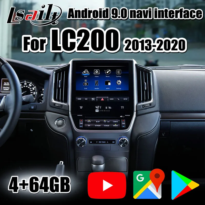 Lsailt 4 + 64G Android 9 0 Carplay и мультимедийный видеоинтерфейс для Land Cruiser LC200 2014-2020 с