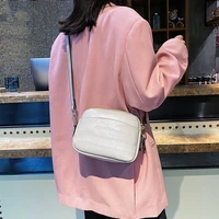 shell bag for women new stone pattern embossed white ladys shoulder bag casual daily female cross body bag phone wallet black