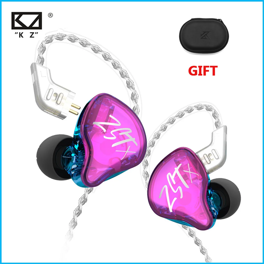Новые гибридные наушники KZ ZST X 1BA + 1DD 3 5 мм портативные спортивные Hi-Fi с басами