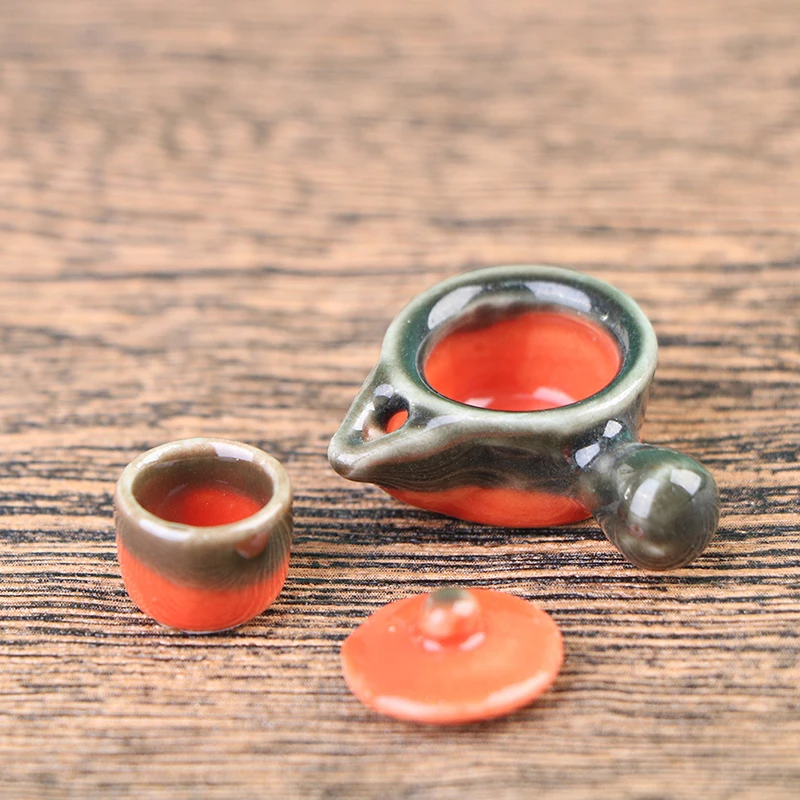 

1:12 Миниатюрный Кукольный дом, керамический чайник, чайная чашка, столовая посуда, кукольный домашний декор