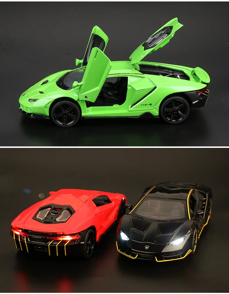 Светодиодная вспышка LP770 1:32 Lamborghinis Автомобильная модель спортивного автомобиля
