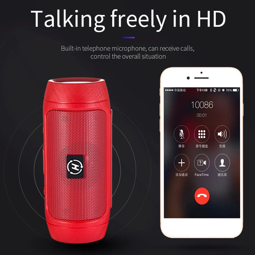 Мини Bluetooth Динамик Портативный True Беспроводной мощный бас Смарт 3H играть в режиме