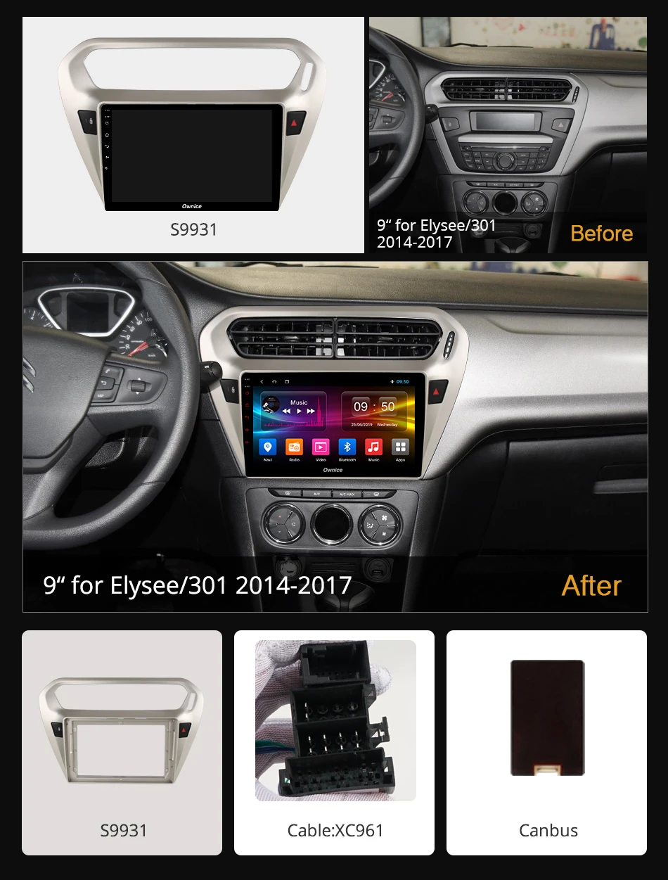 Ownice k3 k5 k6 Android 9 4G LTE DSP автомобильный Радио плеер для Peugeot 301 Citroen Elysee 2014 2015 2016 GPS 360